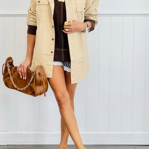 Very J Woven Button-Down barn jacket51 - Picture 2 of 4